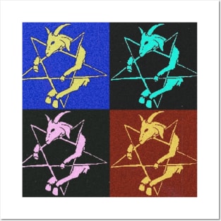 baphomet goat symbol colorfl design Posters and Art